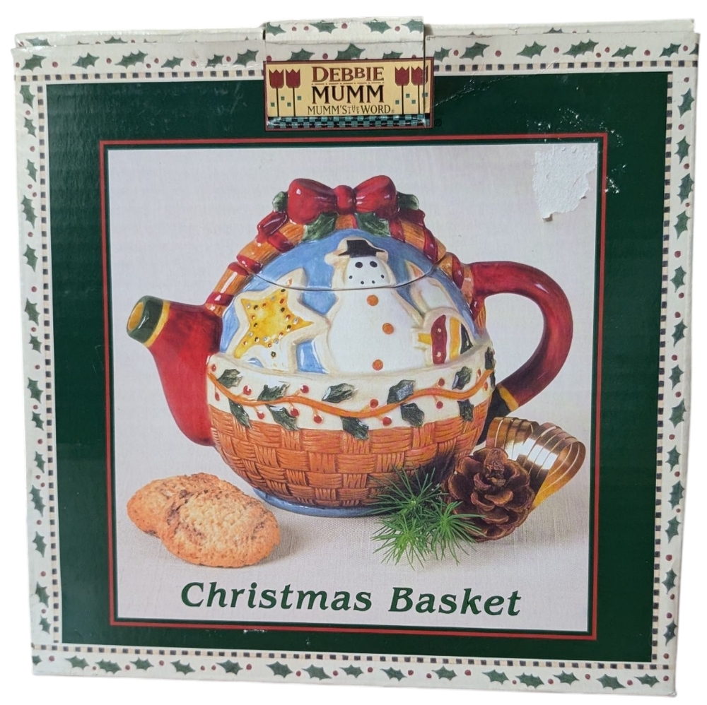 Debbie Mumm Christmas Basket Teapot - Picture 4 of 13